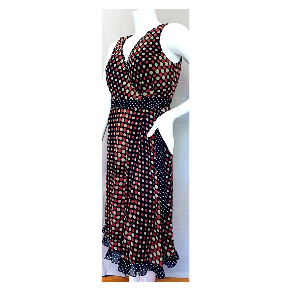 Jonathan Martin Polka Dot Ruffle Wrap Dress 12